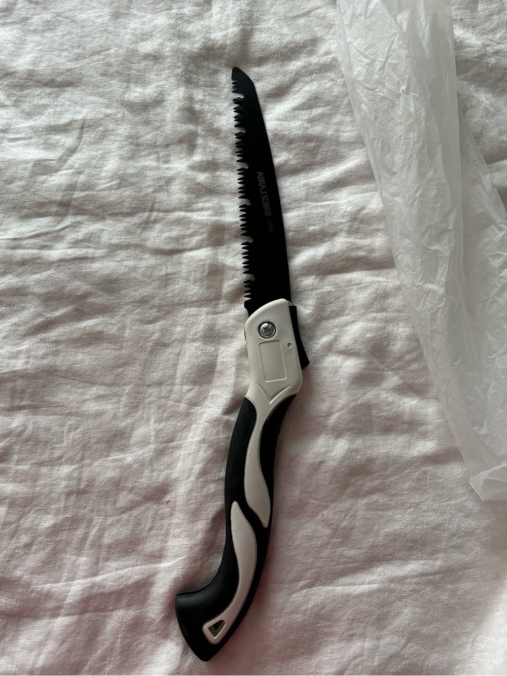 Folding Hand Saw with Black & White Handle